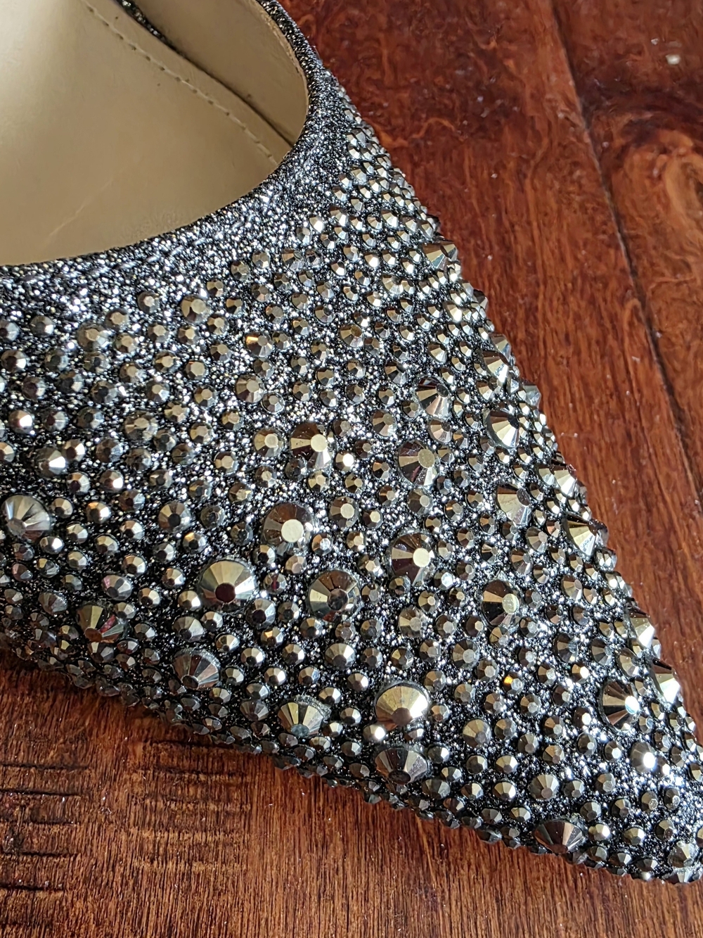White House Black Market Women's Embellished Evening Pumps - Gunmetal - Picture 6 of 7
